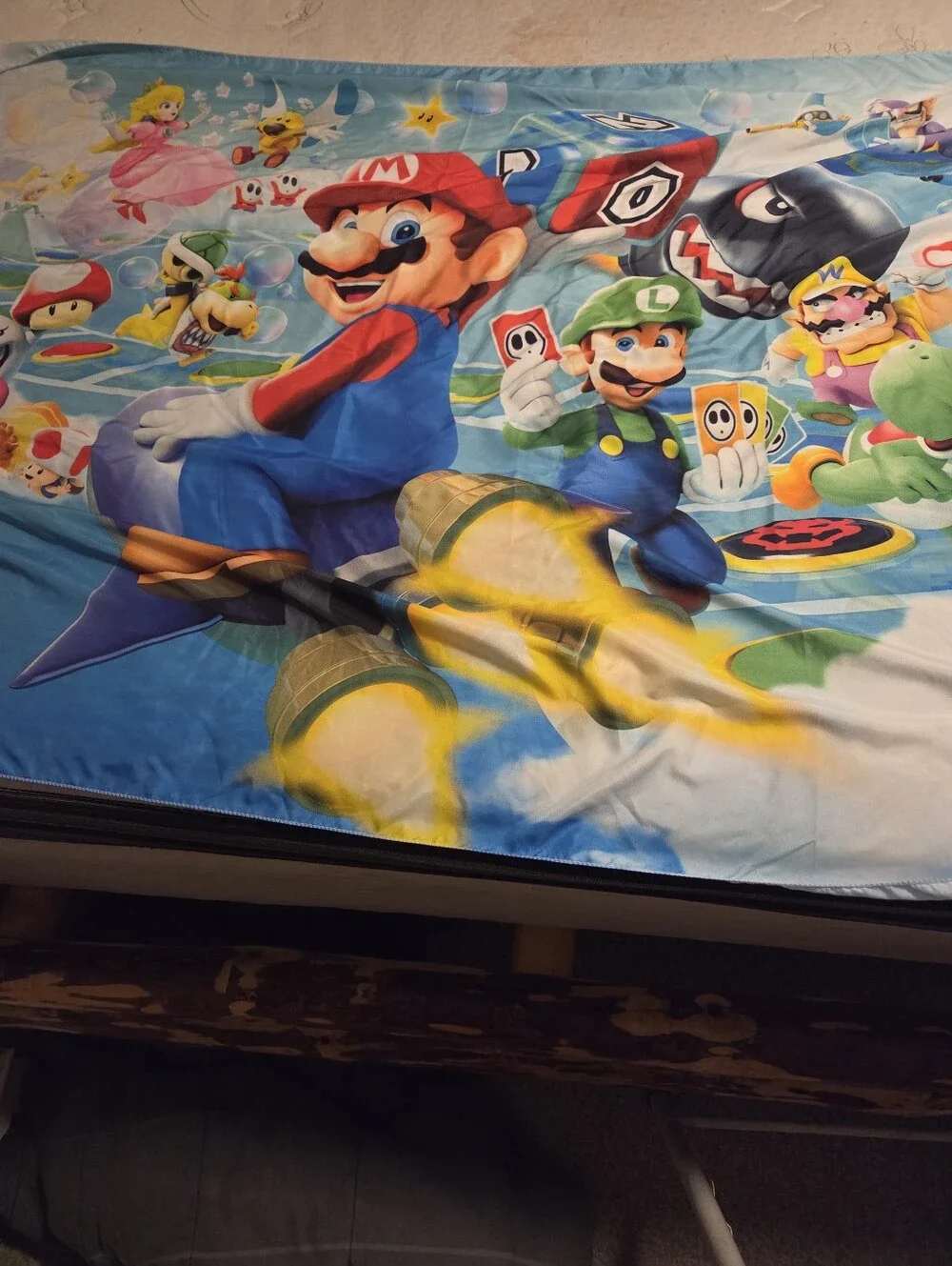Super Mario Wall Tapestry, photo backdrop, Birthday banner Mario Party star Rush